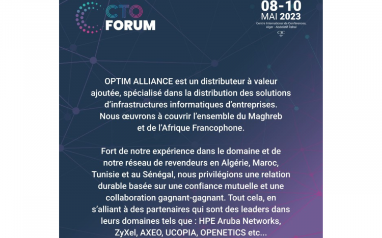 Optim Alliance au CTO Forum Algeria 2023